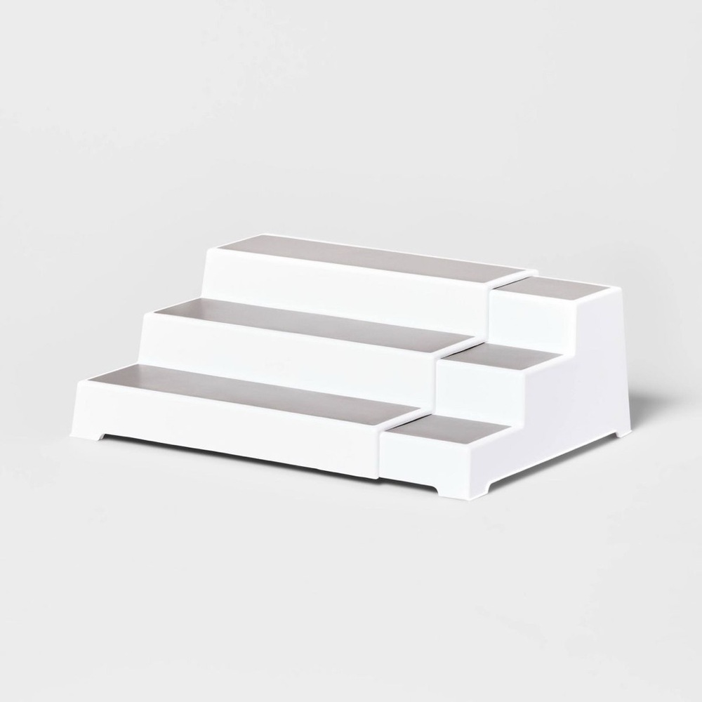 Modern White Step Shelf Organizer